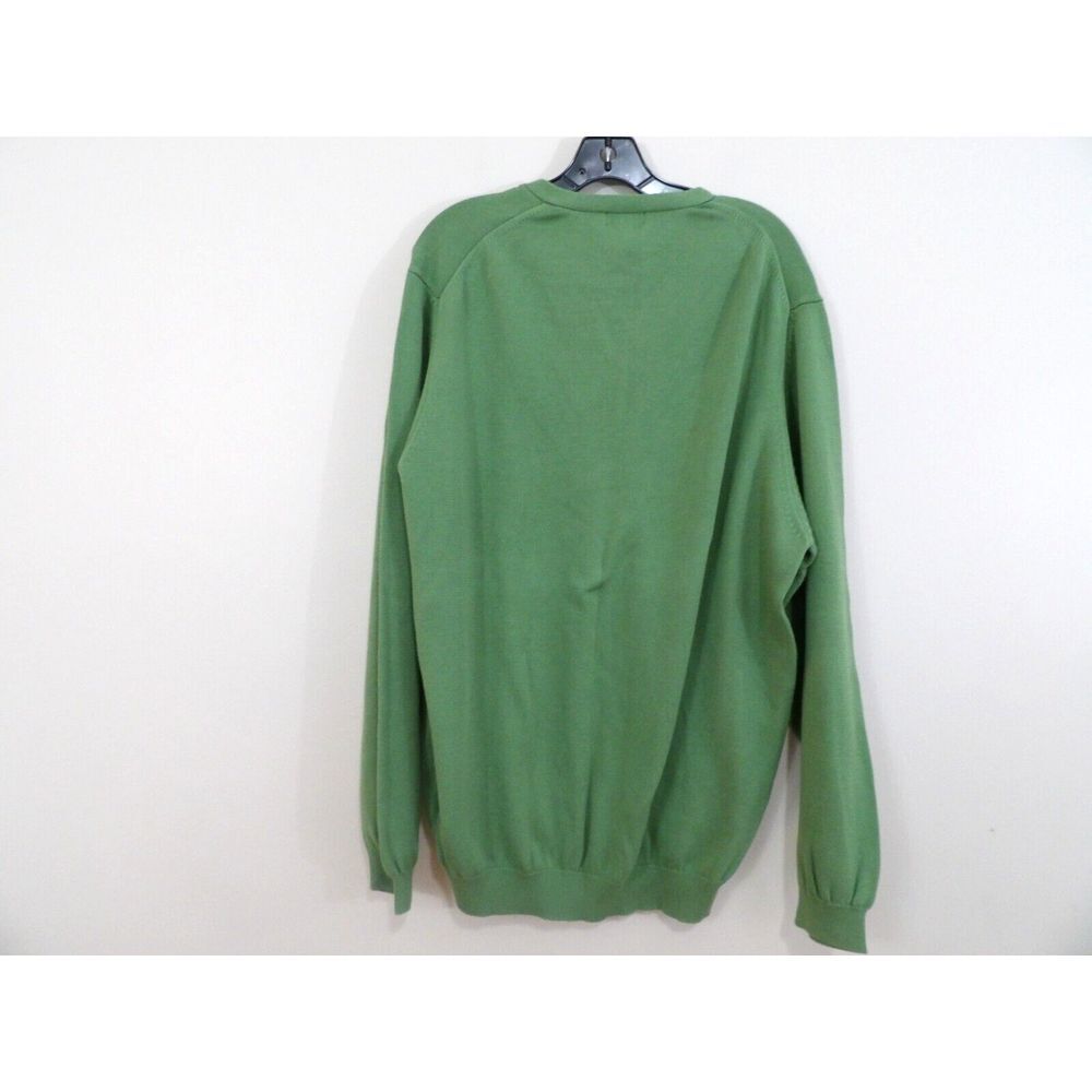 Vintage 346 Brooks Brothers‎ Green V Neck Cotton Long Sleeve Sweater Size L - Picture 4 of 6